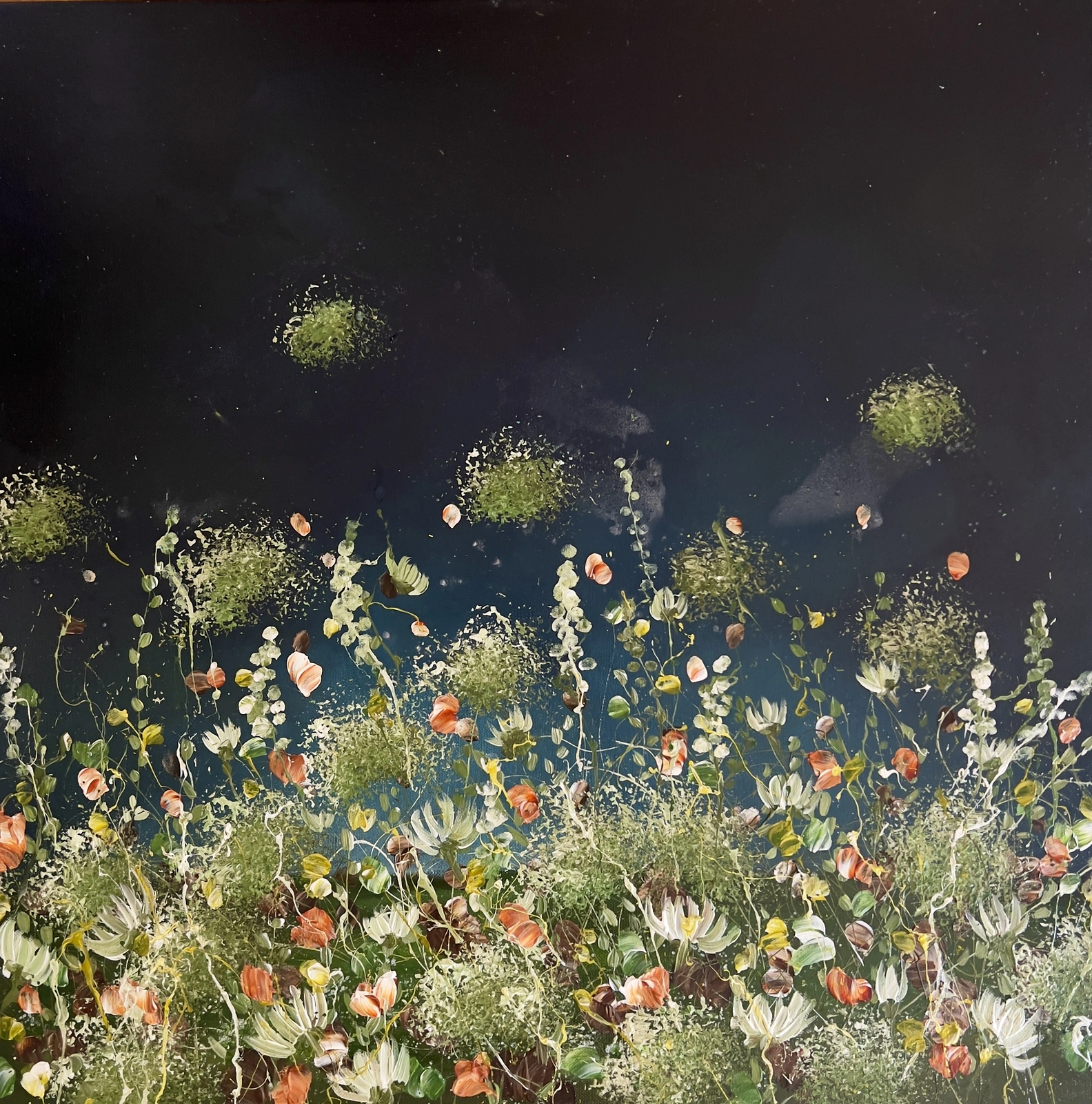 Akrylmålning Midnight Garden II av Anna Artistockholm Brandt
