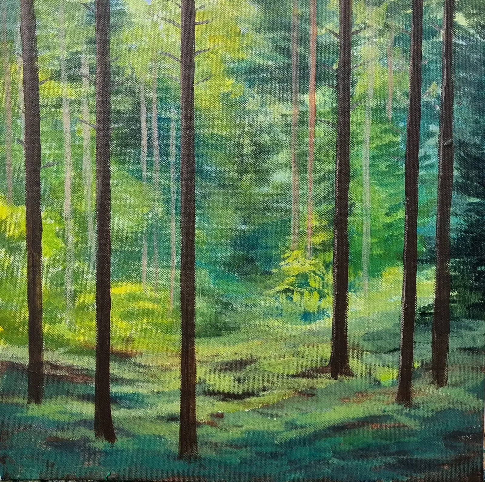 Akrylmålning Sommar i skogen 3 av Anna Jormin