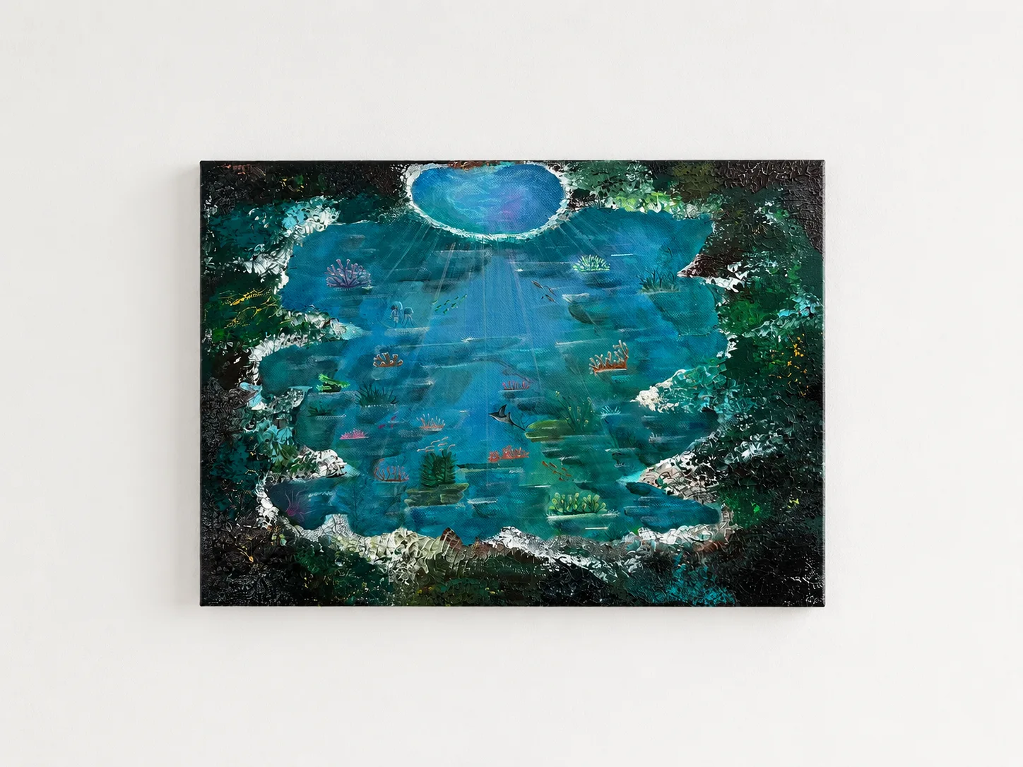 Akrylmålning Submerged Eden av Hedvig Nordström
