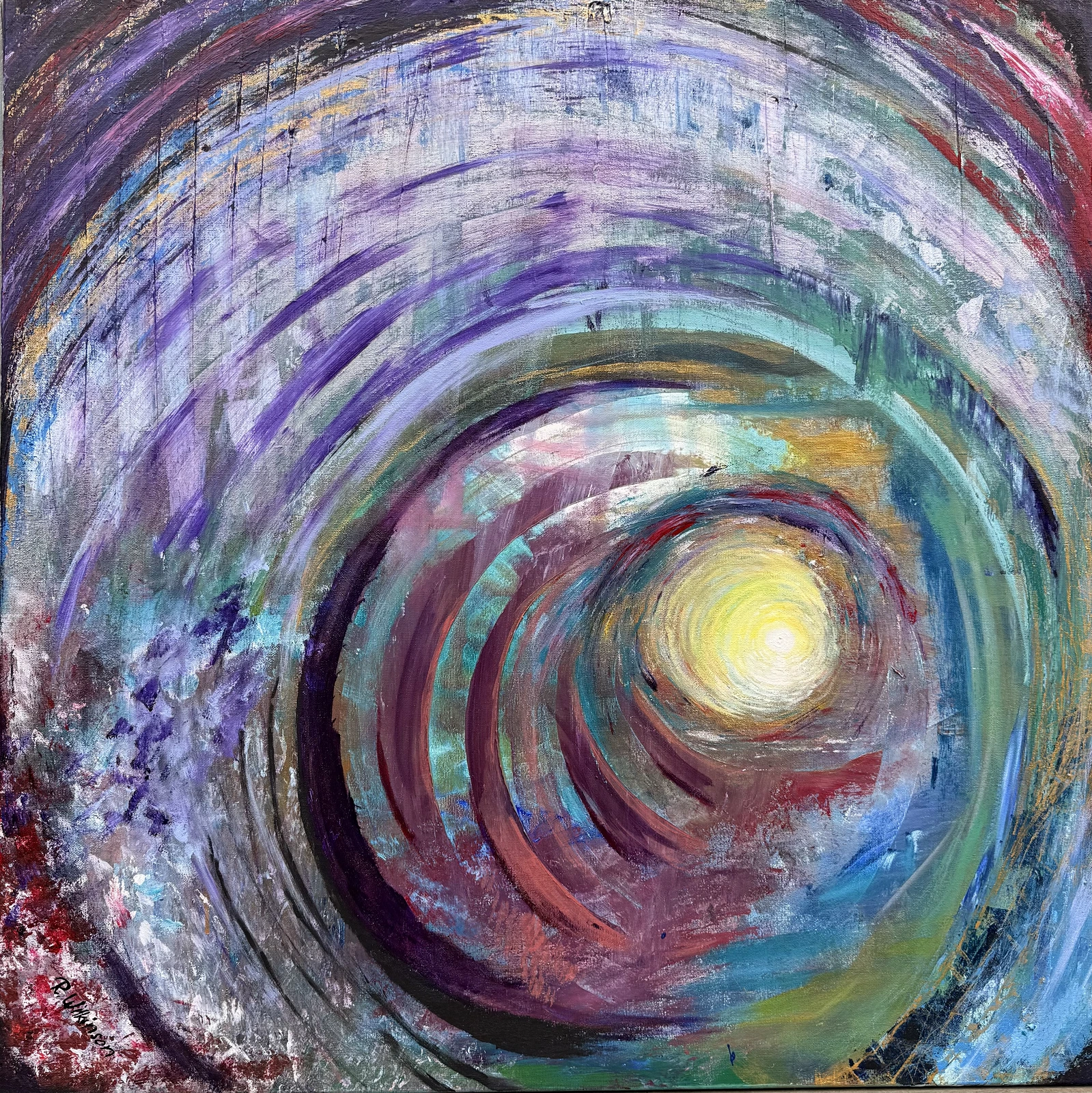 Akrylmålning Light at the end of the tunnel av Rose Wilkinson