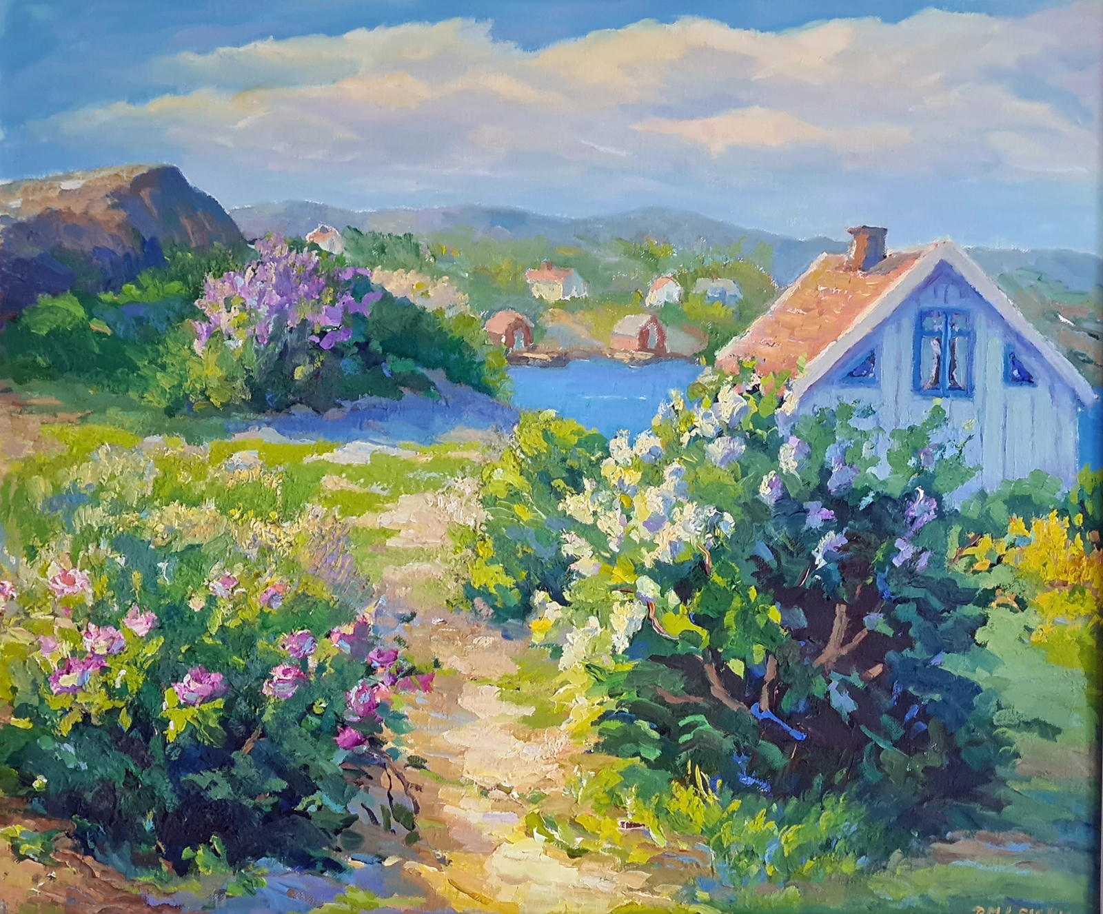 Oljemålning Försommar i Bohuslän av Rosmarie Leisky