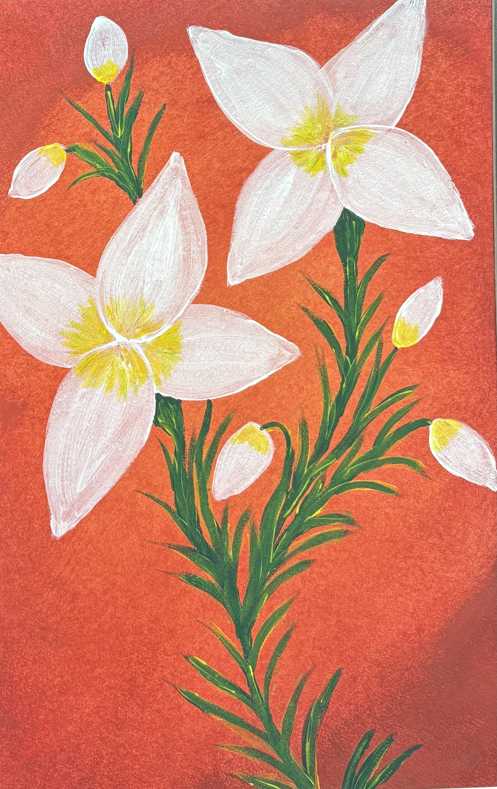 Akrylmålning Sommarblomman av Ann-Christin (Acmpainting) Martinsson
