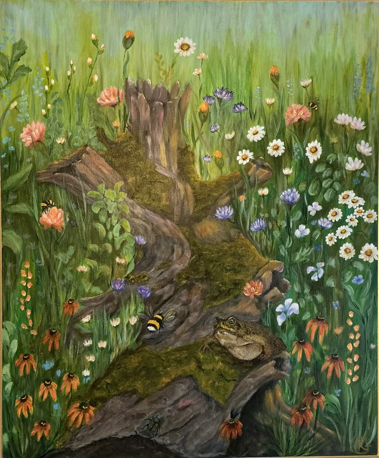 Akrylmålning Summer meadow av Kerstin Grönqvist