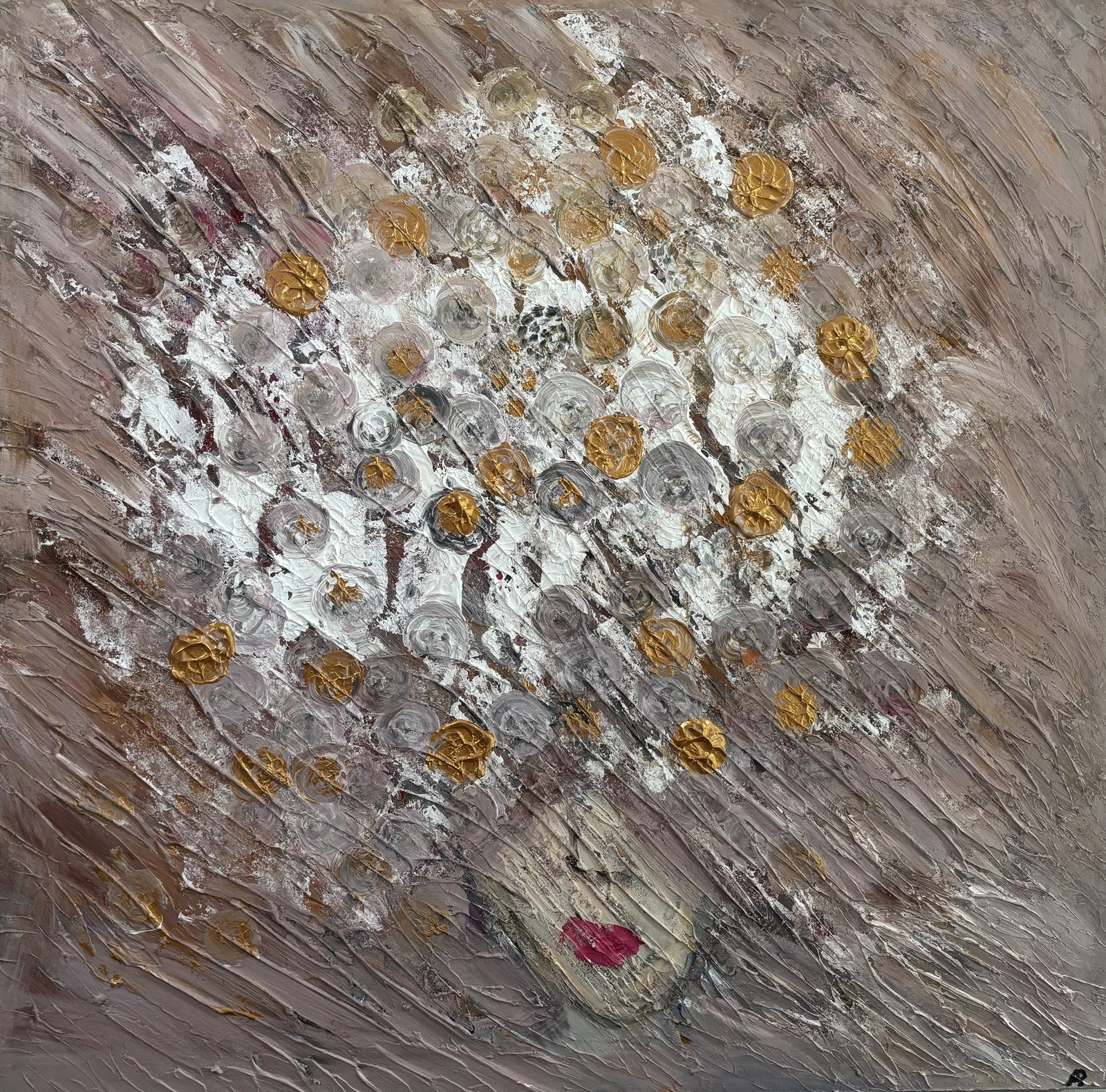 Akrylmålning Flower of Gold av Andrea Paulina