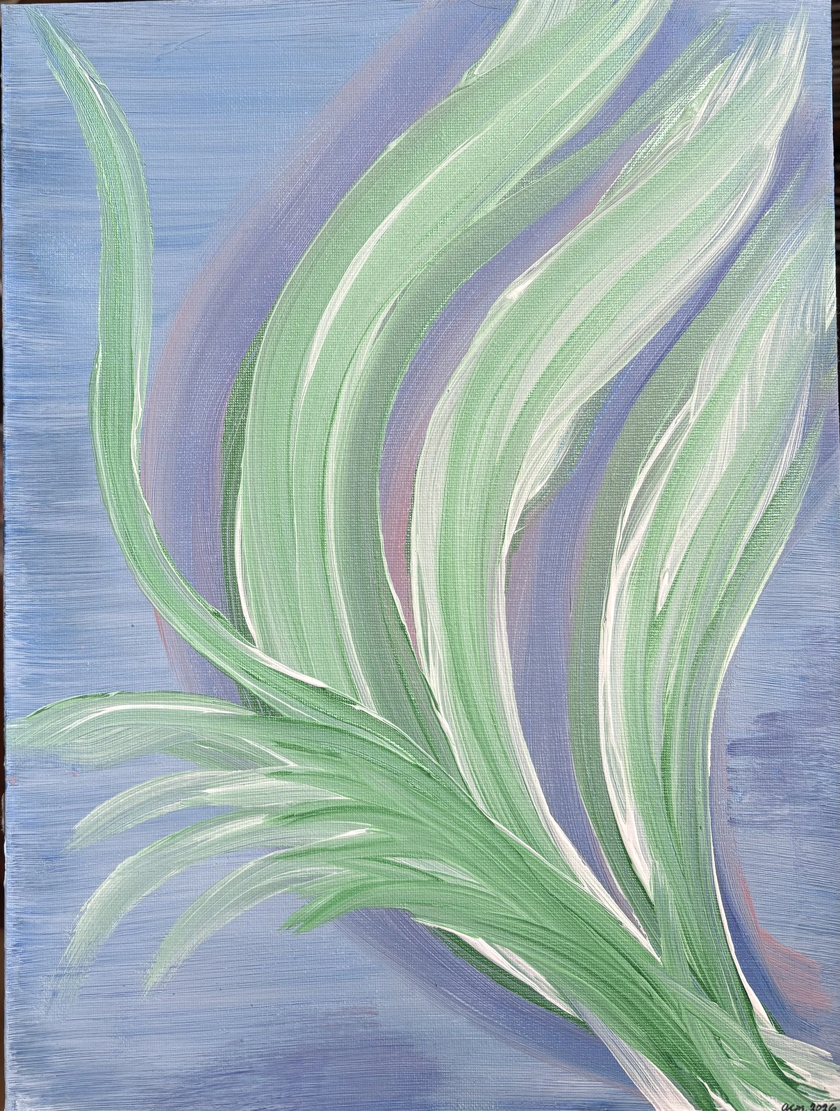 Akrylmålning Svajande blad 9 av Ann-Christin (Acmpainting) Martinsson