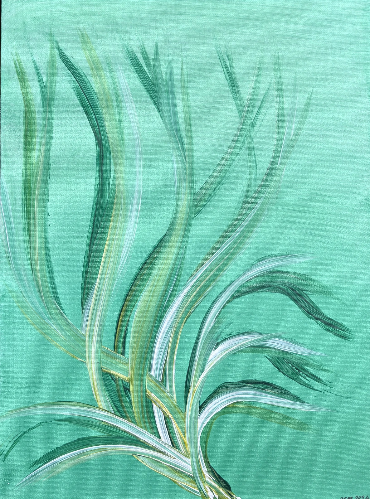 Akrylmålning Svajande blad 9 av Ann-Christin (Acmpainting) Martinsson