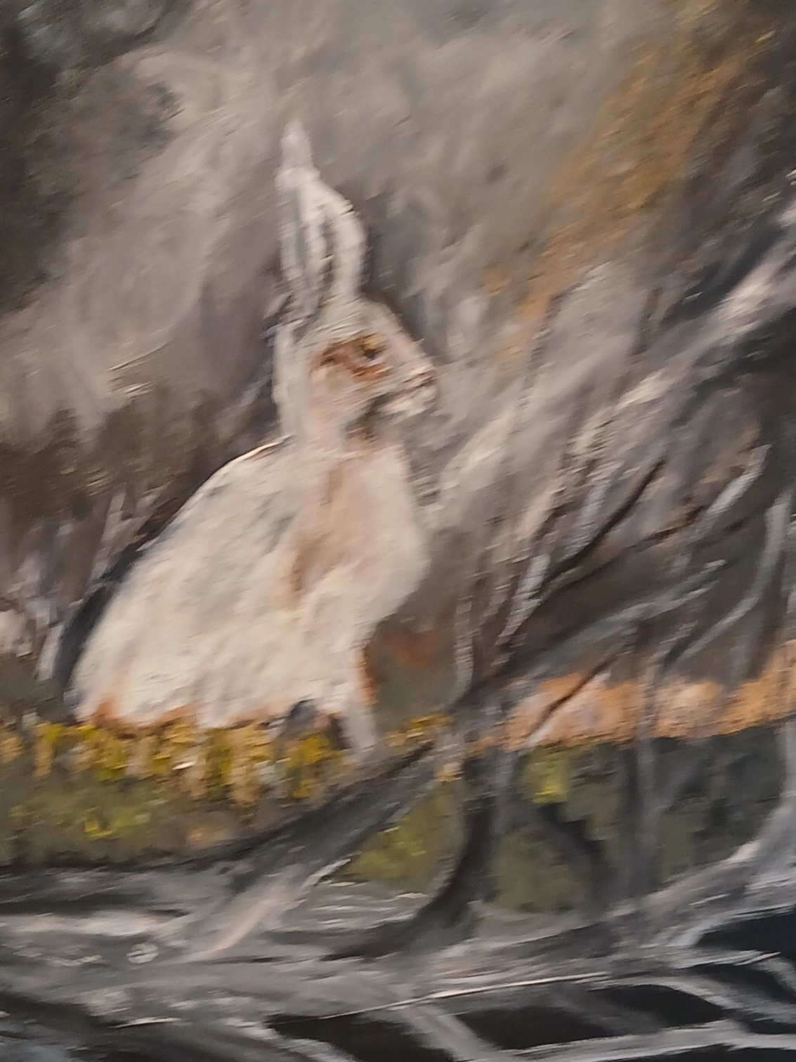 Oljemålning En hares gömsle av Viveka Danielsson