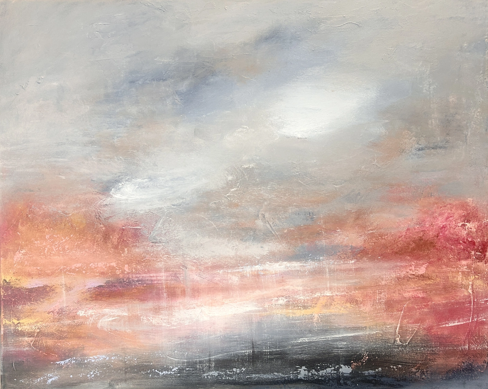 Akrylmålning Rosa horisont av Ulrica Halling Olsson_art Stockholm