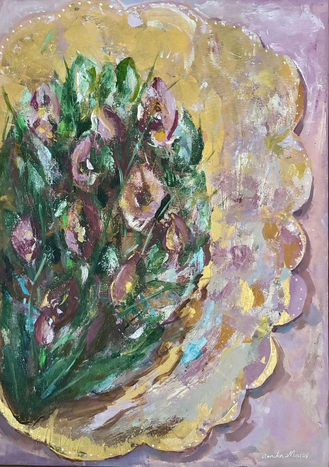 Akrylmålning Bouquet av Annika Mases