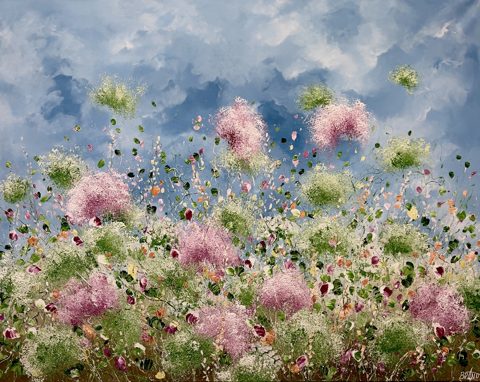 Akrylmålning Clouds Over Giverny av Anna Artistockholm Brandt
