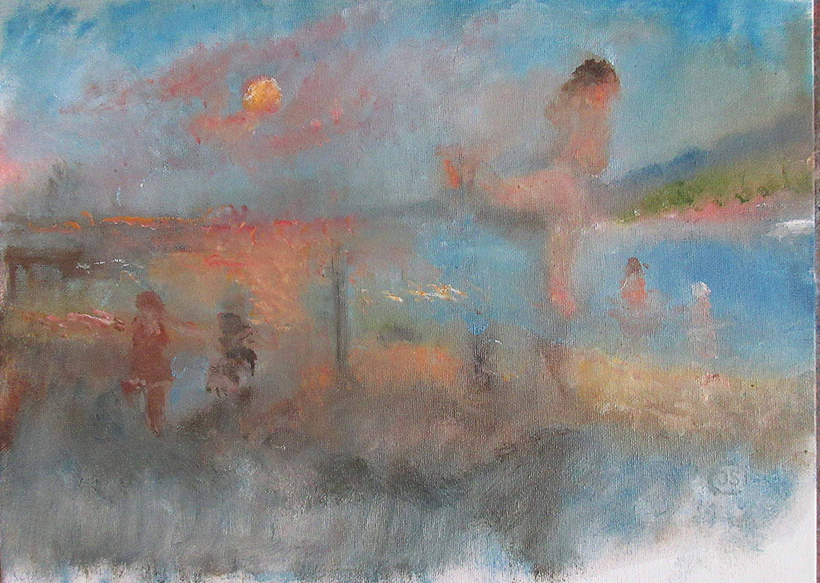 Oljemålning Twilight jump. av Jan Söderman