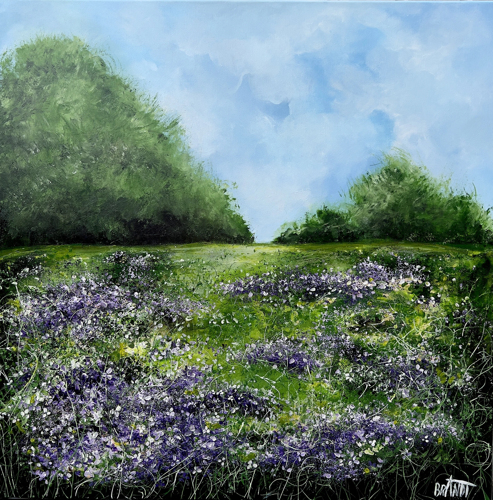 Akrylmålning The Lavender Meadow av Anna Artistockholm Brandt
