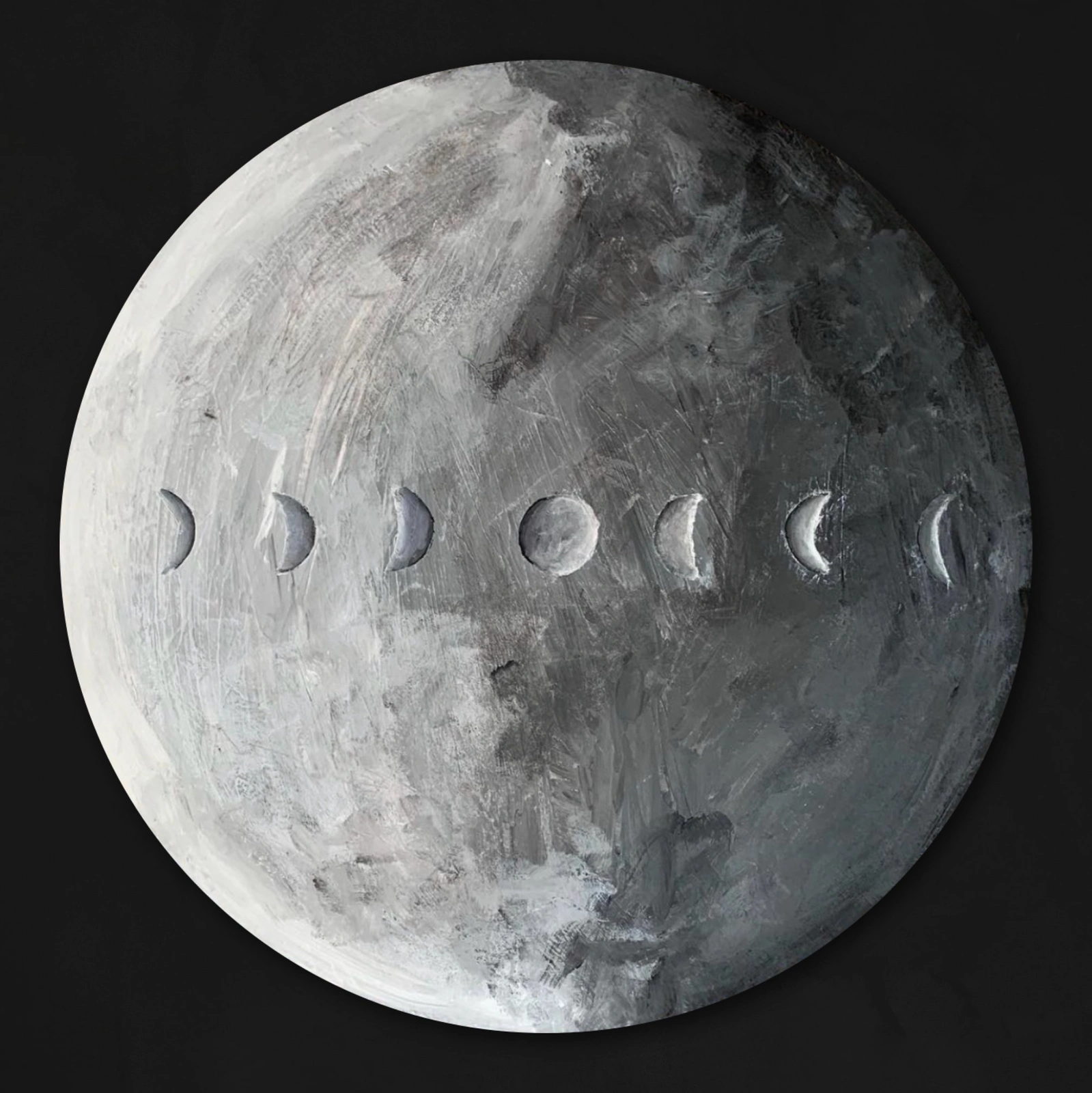 Akrylmålning Moon phases av Stephan Nilsson