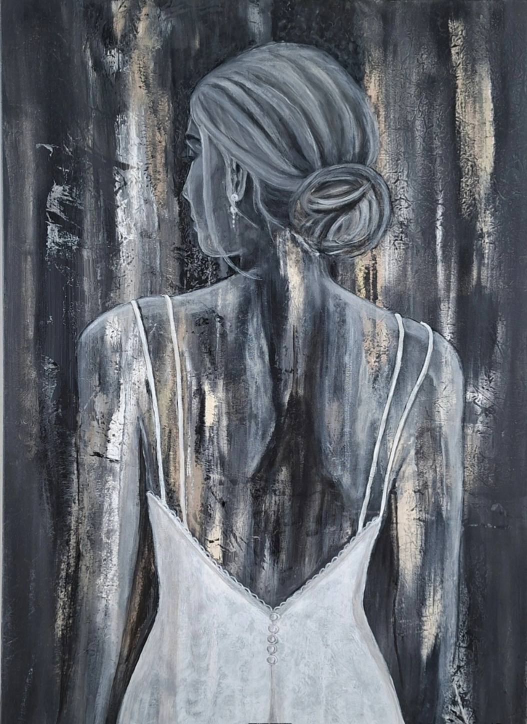 Akrylmålning Shades of grey 3 av Annmarie Ramnitz