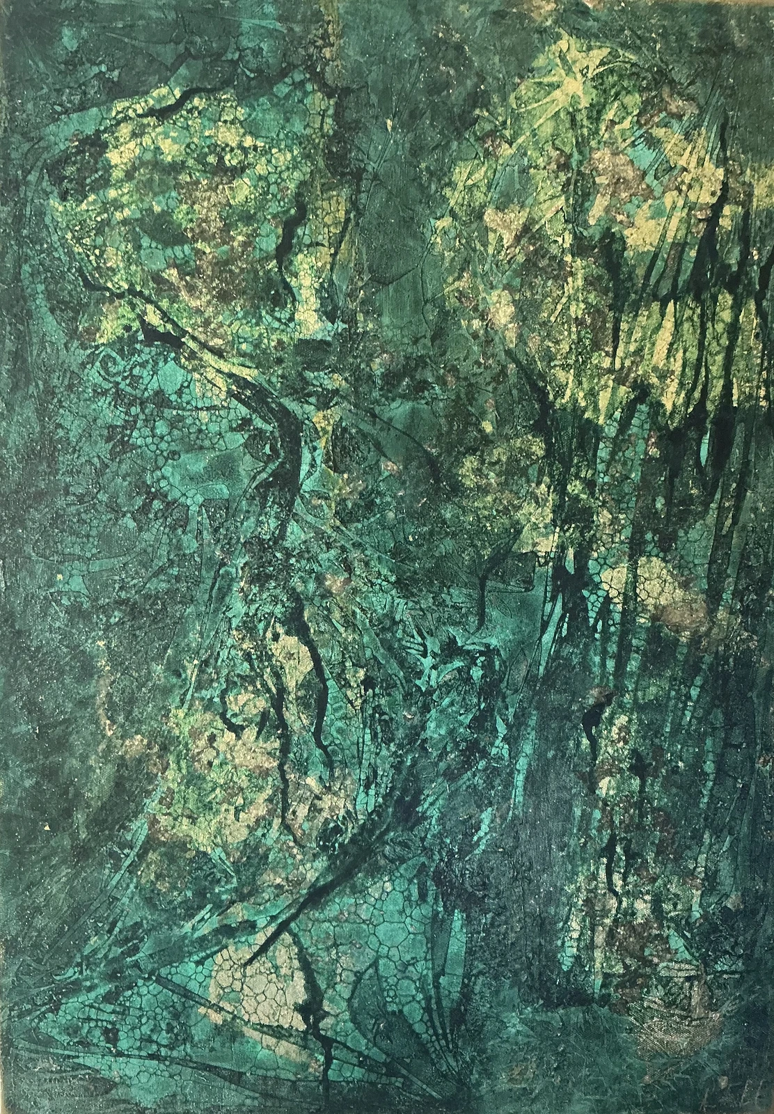 Akrylmålning Silva Densa (tät skog) av Åsa Forslund