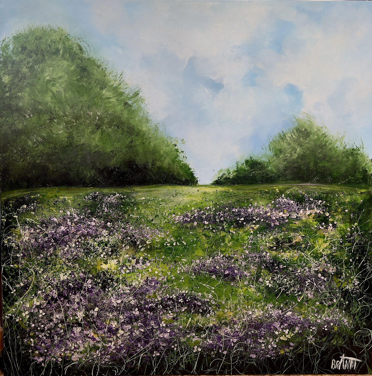 Akrylmålning The Lavender Meadow av Anna Artistockholm Brandt