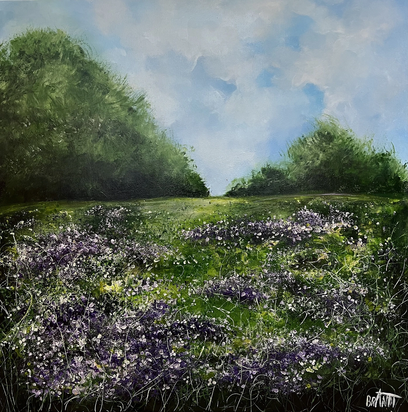Akrylmålning The Lavender Meadow av Anna Artistockholm Brandt