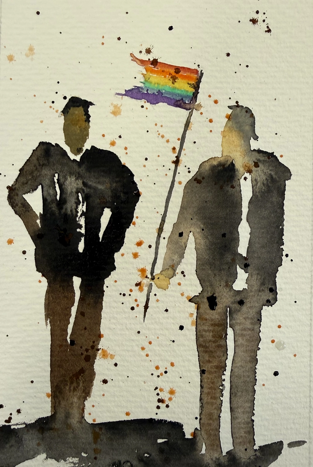 Akvarell Pride av Mikael Da Silva Eriksson