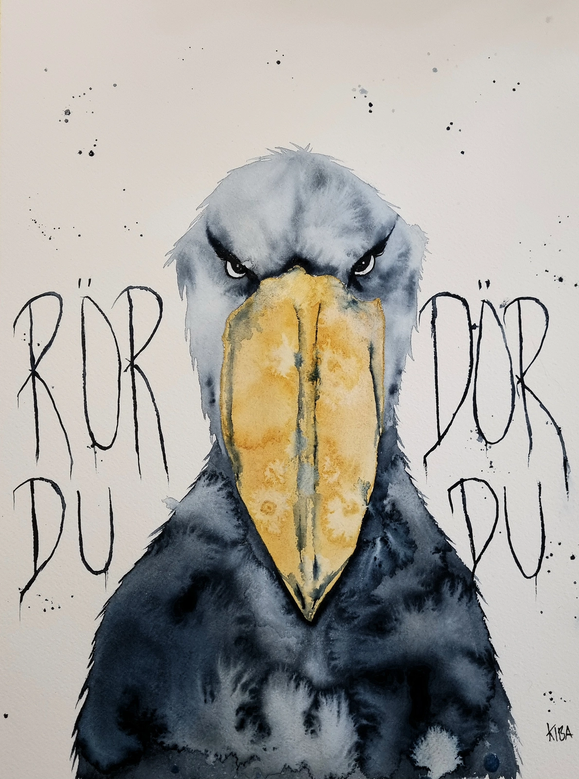 Akvarell Rör Du Dör Du av Kiba Gustafsson