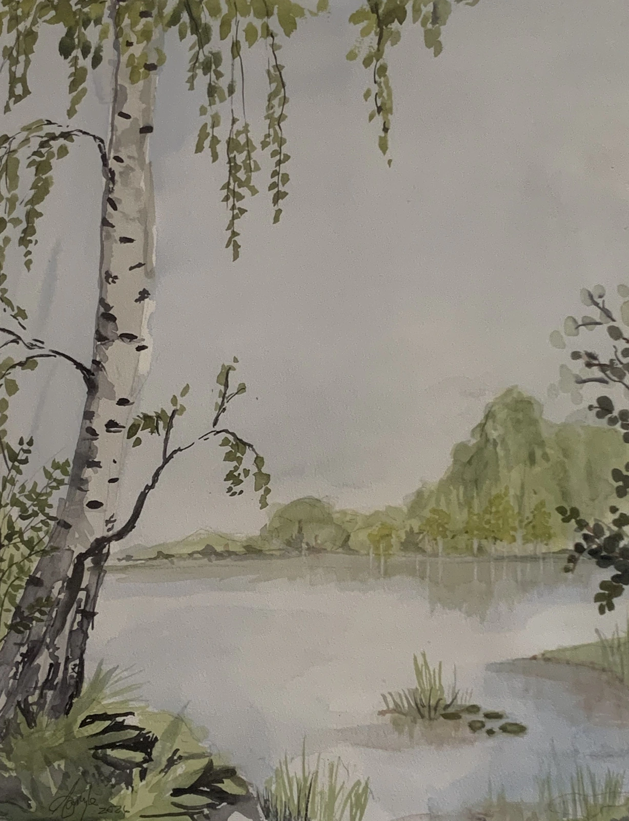 Akvarell Stockholm Nature Reserve av Carlyle Minnaar