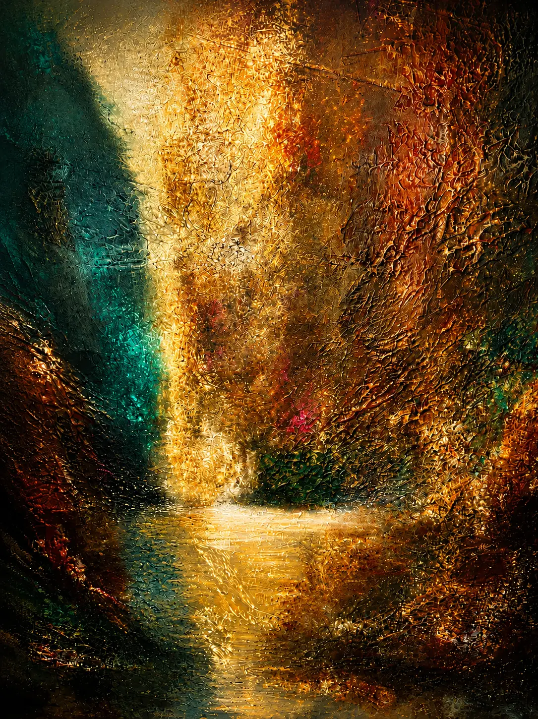 Akrylmålning Where light remains av Cecilia Larsdotter