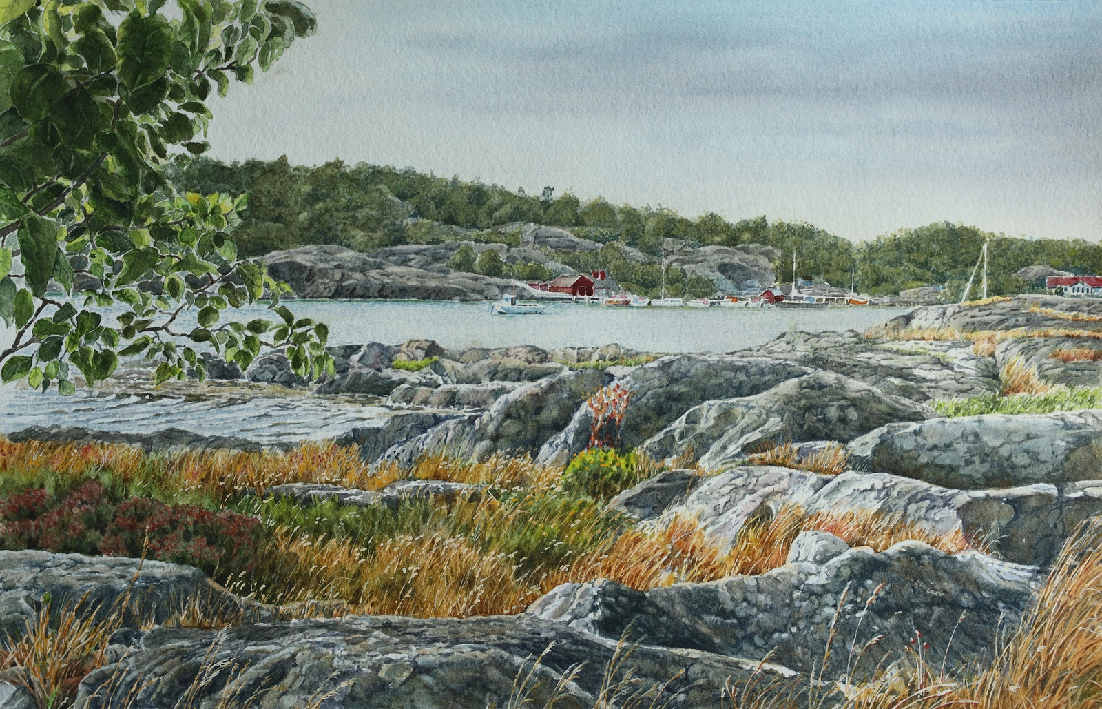 Akvarell Skärgårdssommar av Reine Olsson