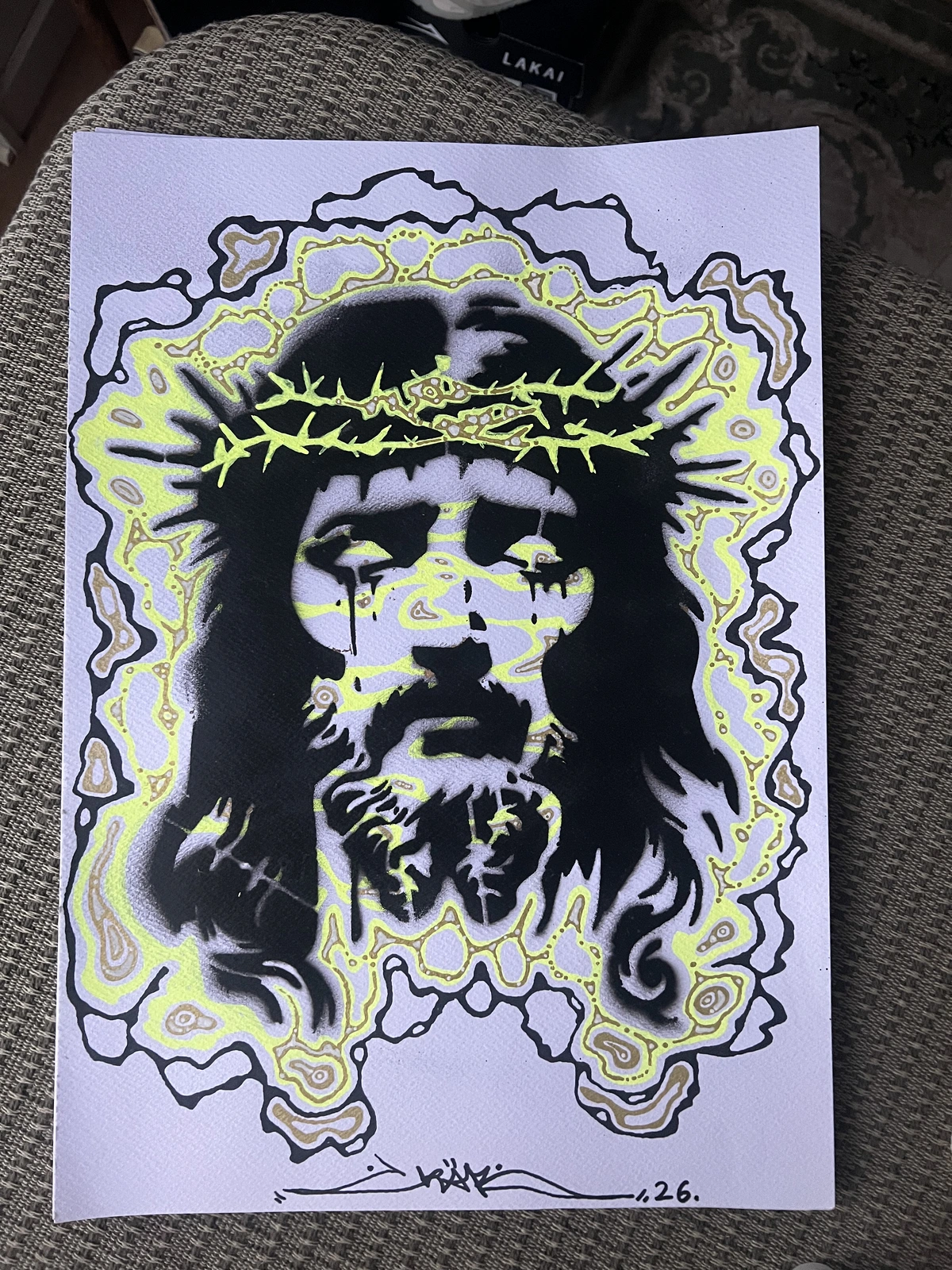 Jesus kristus neon-gul av Mio Lundberg