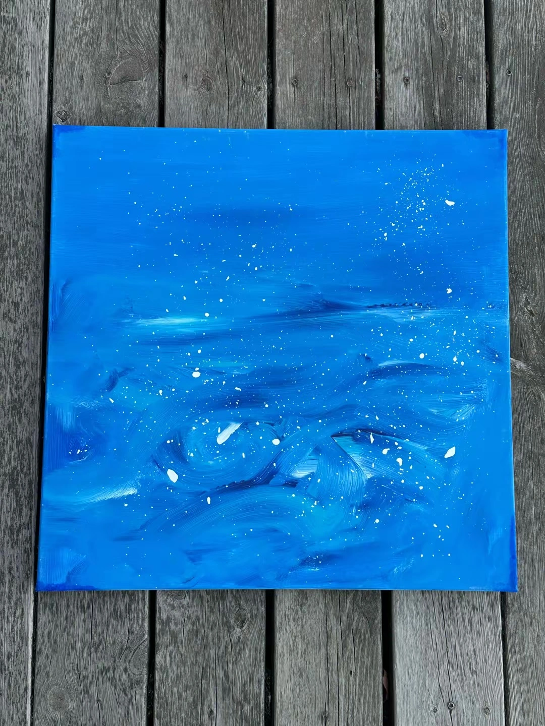 Akrylmålning Snöstorm av Disa Hassinen