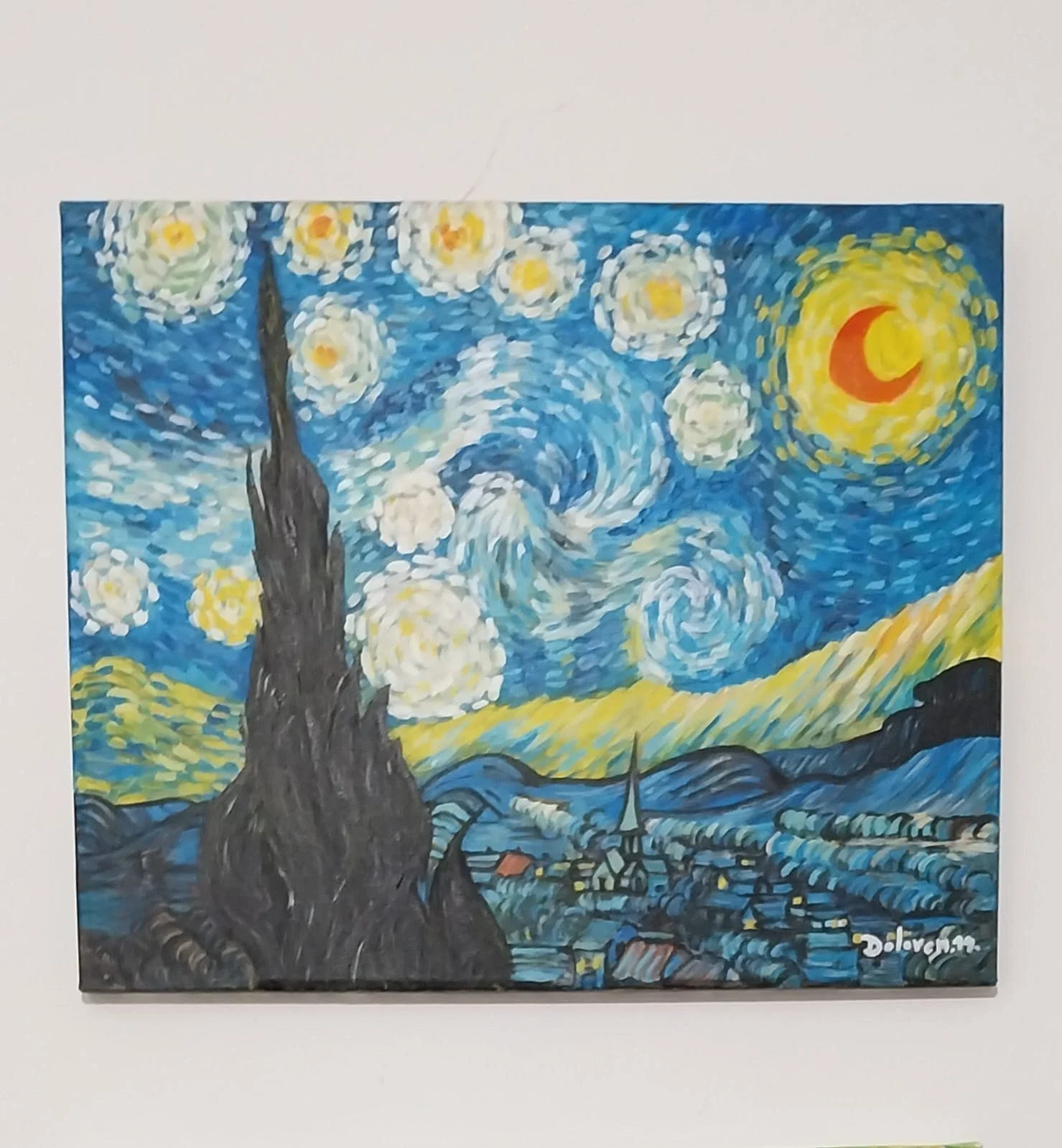 Akrylmålning Starry Night Painting av Lola Amethyst