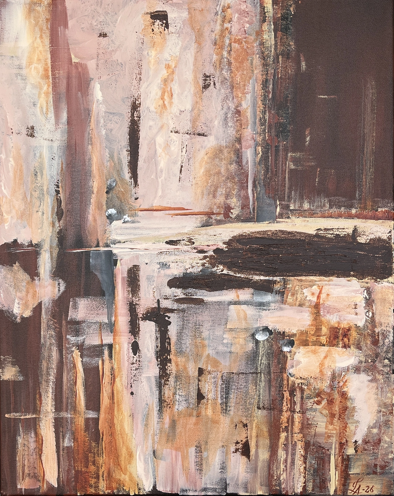 Akrylmålning Fragment av Anette Lindenborg