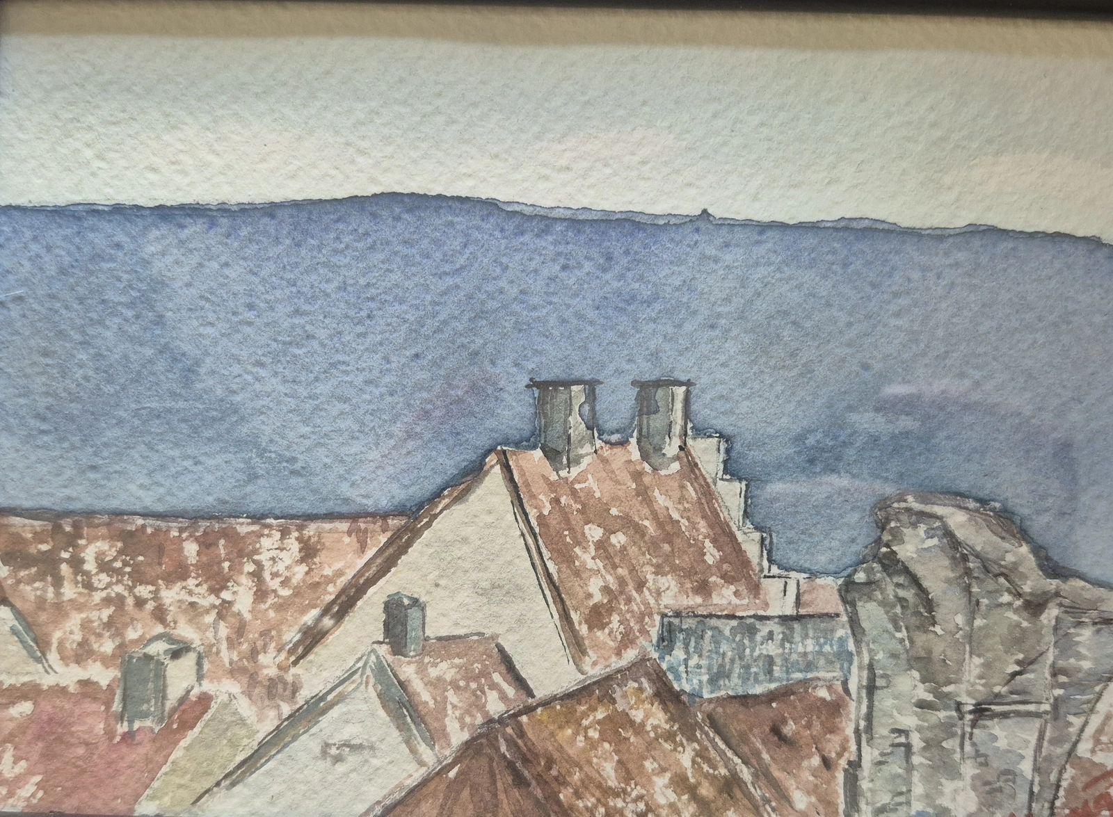 Akvarell Visby av Carl-Philip Lingegård