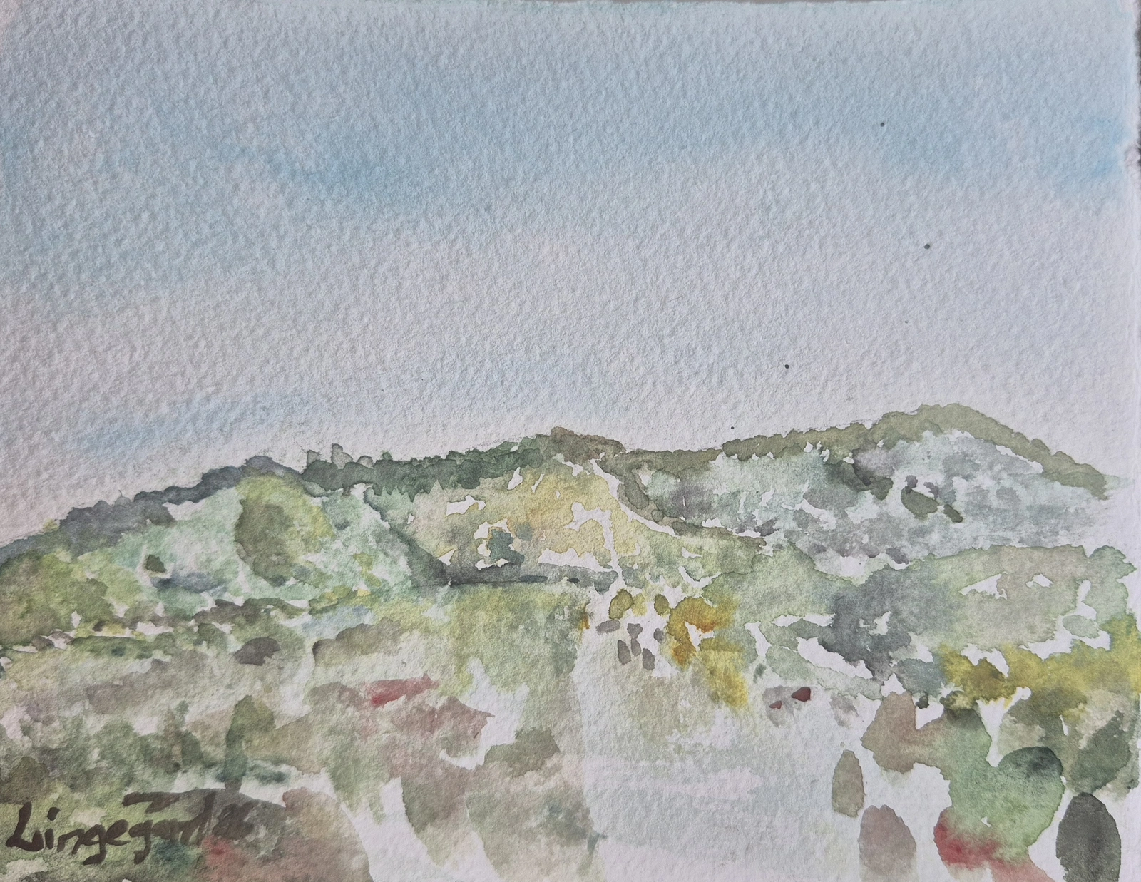 Akvarell Omgivningen runt Sutri av Carl-Philip Lingegård