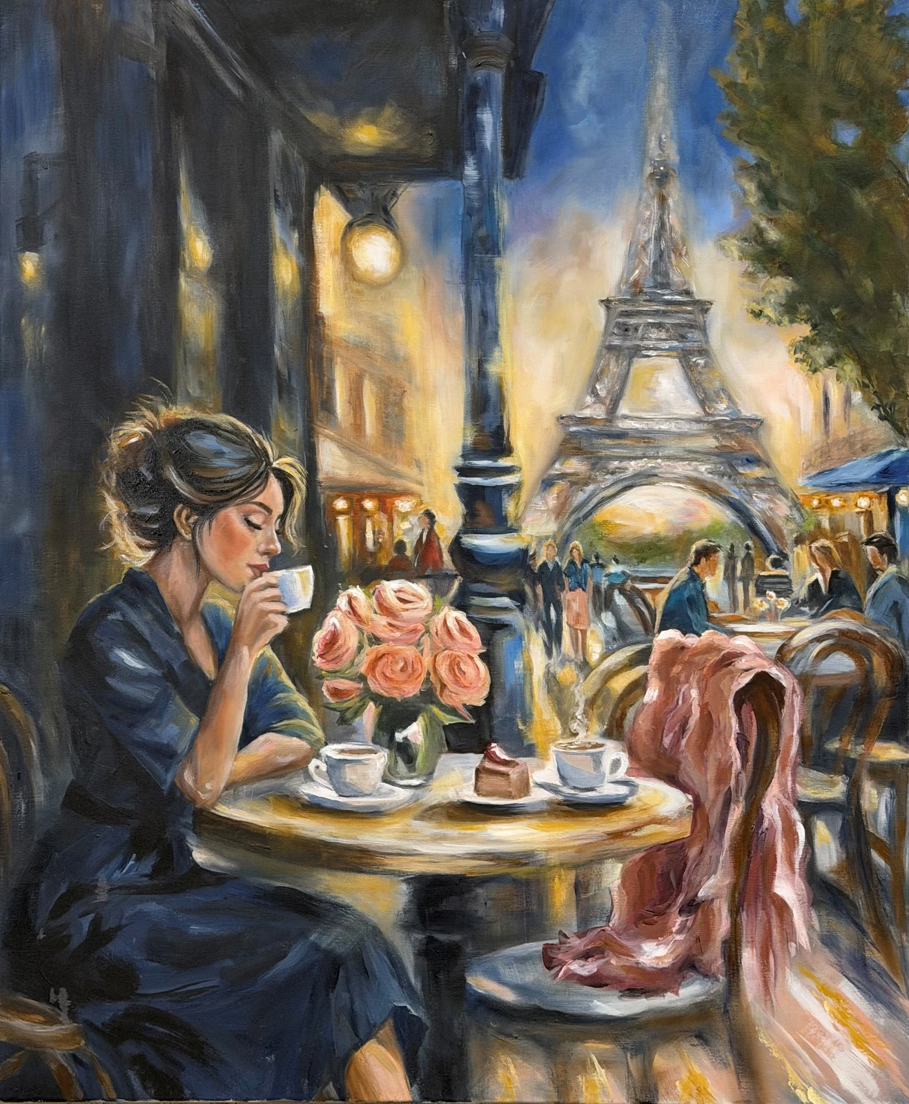 Oljemålning Soft Evening in Paris av Marit Stjernberg