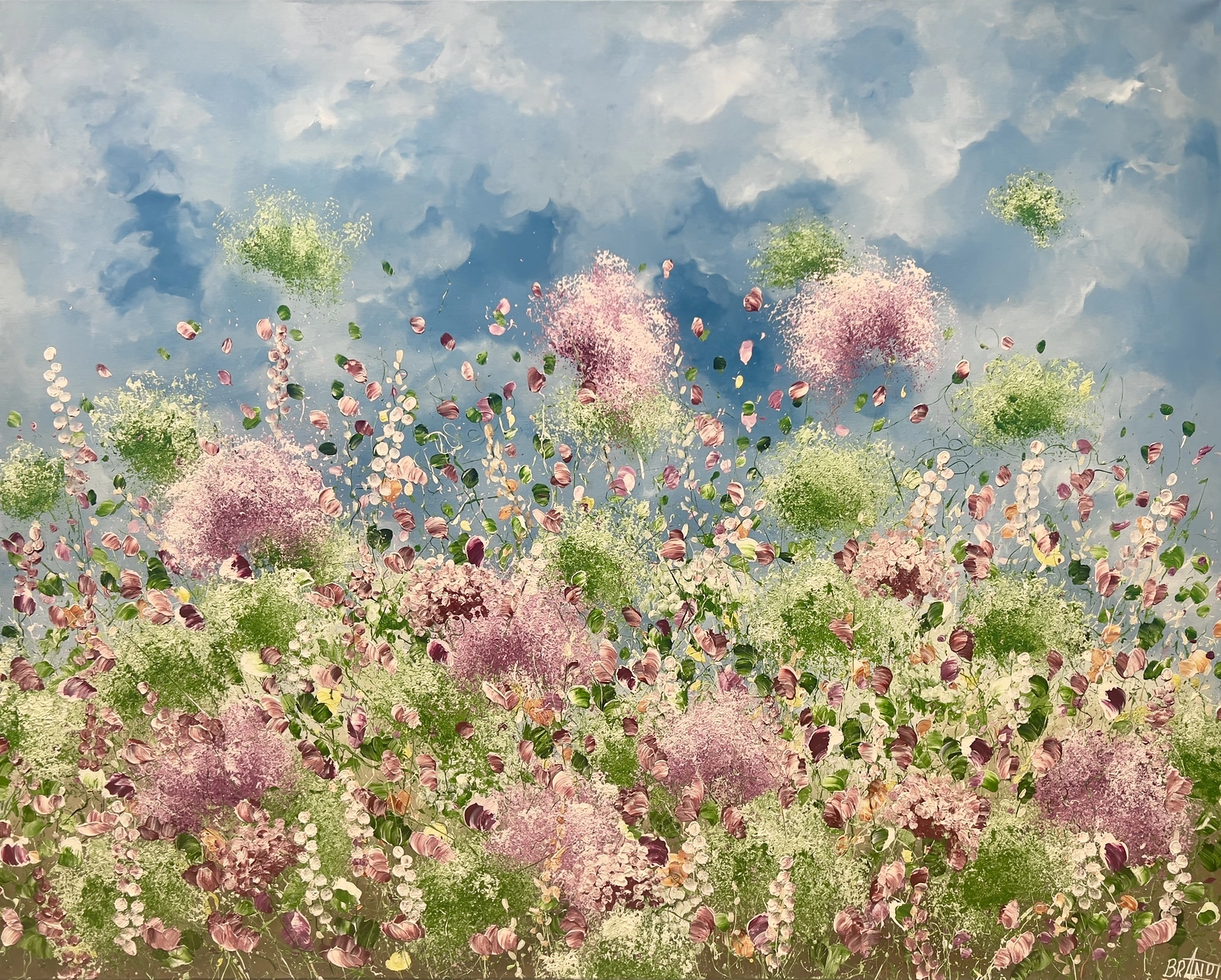 Akrylmålning Clouds Over Giverny av Anna Artistockholm Brandt