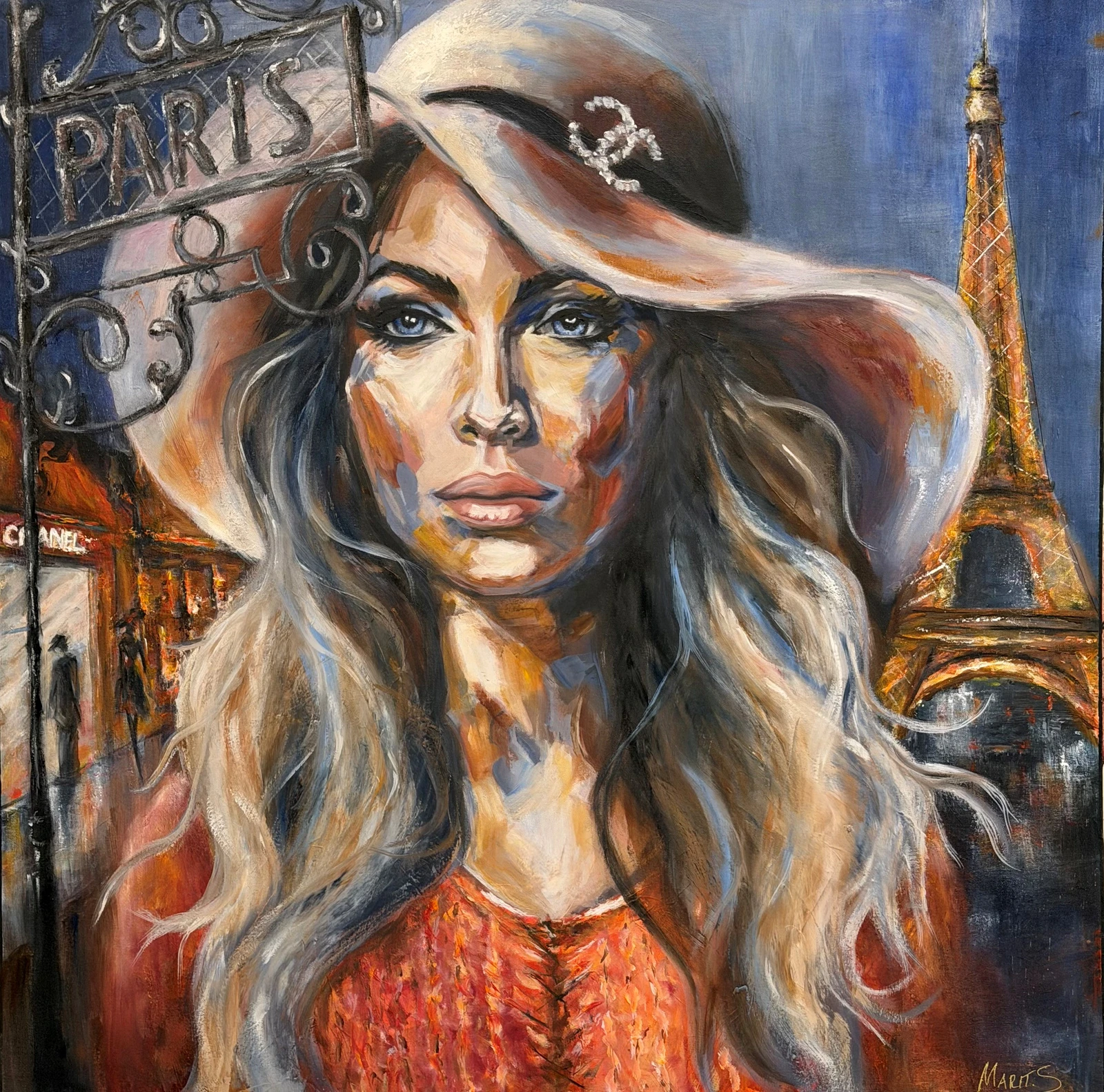 Oljemålning Parisienne av Marit Stjernberg