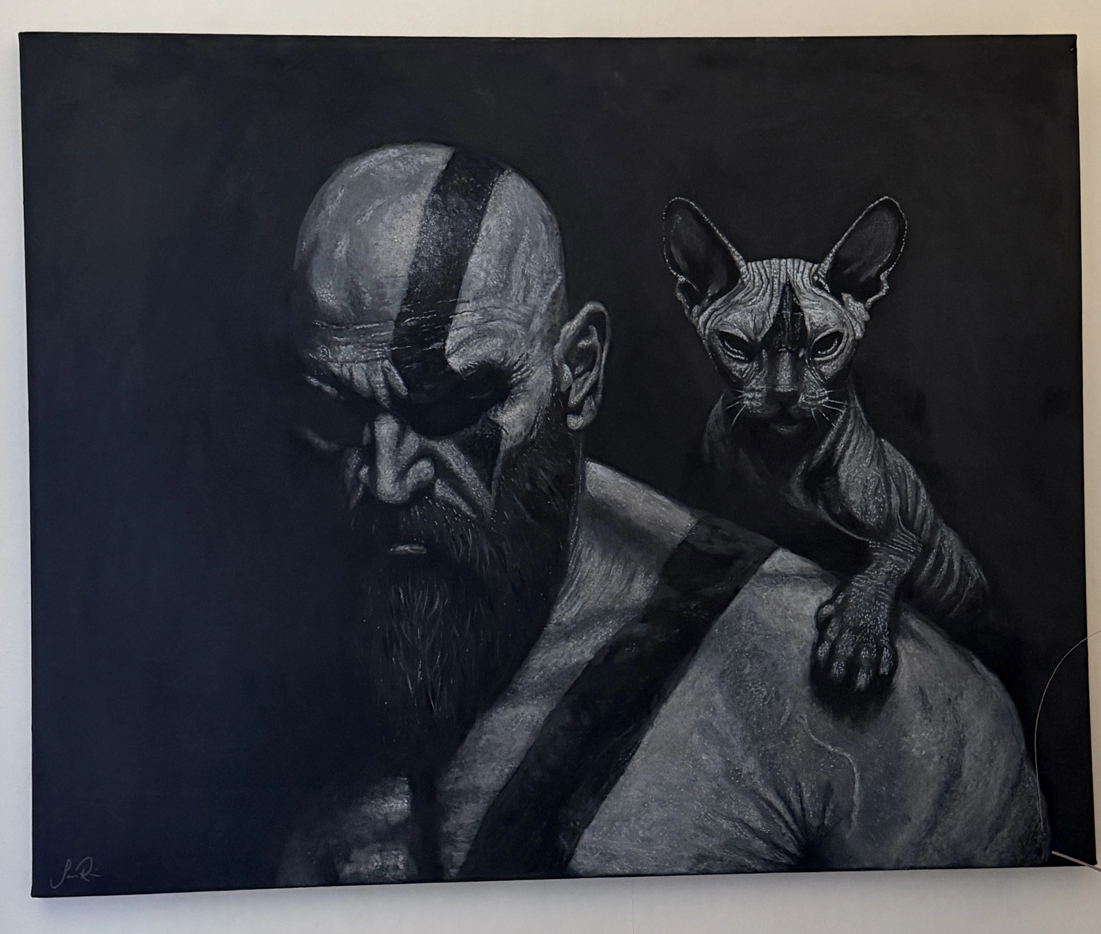Akrylmålning God of Purr av Sandra Reiche