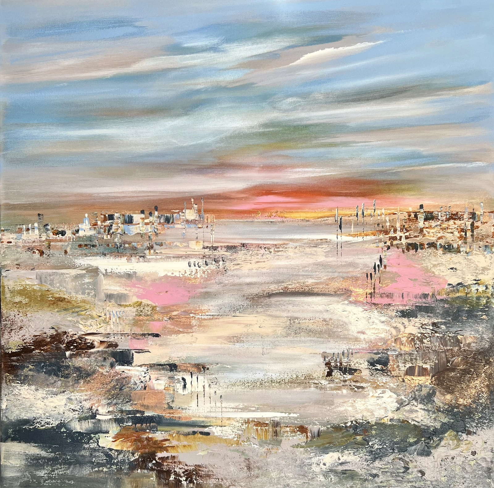 Akrylmålning Rosewater Bay av Anne-lee Andersson