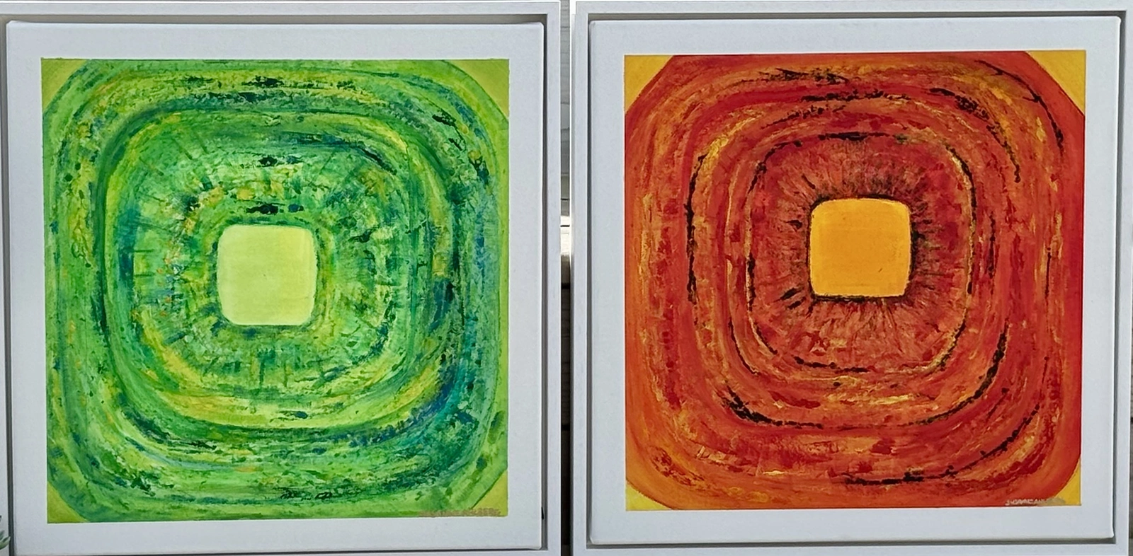 Oljemålning Pulse of Earth and Ember av Susanne Ahlberg