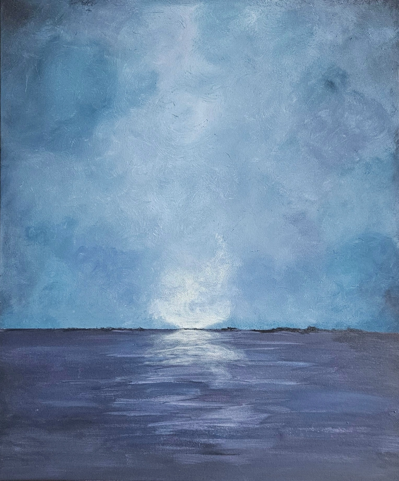 Akrylmålning Feeling blue av Gunilla Valdemarsdotter