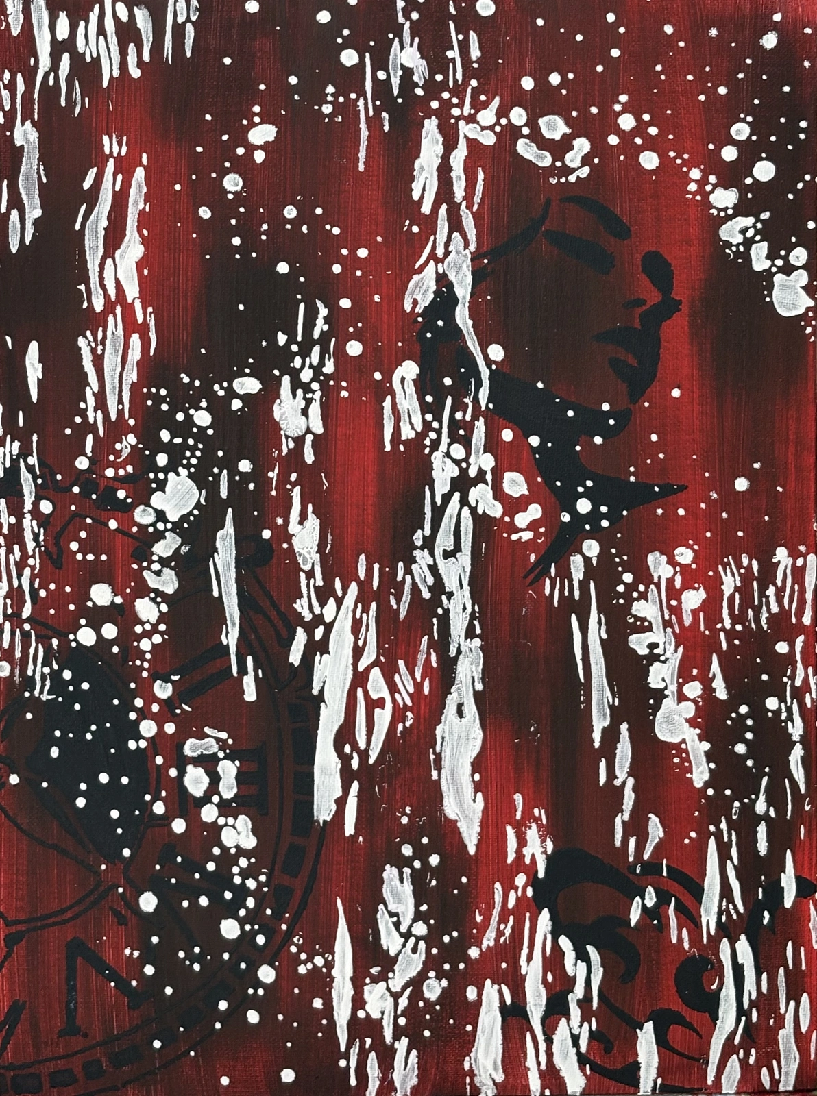 Akrylmålning Den röda timmen av Ann-Christin (Acmpainting) Martinsson