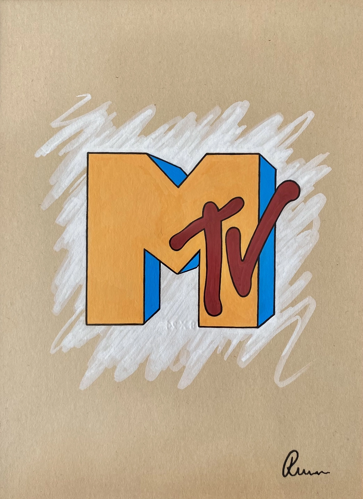 Akrylmålning Music Television av Rebecca Zhu Hansson
