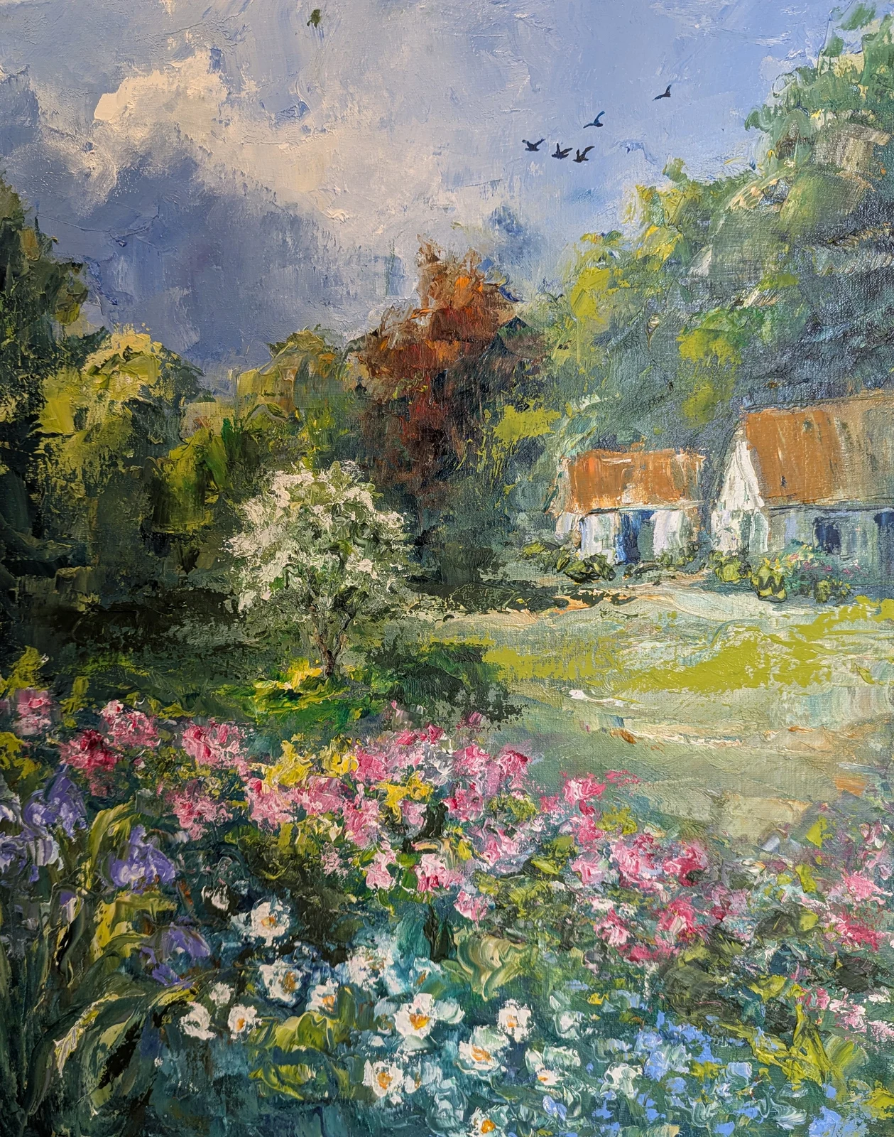 Oljemålning Trädgården av Kathrin Bernekorn