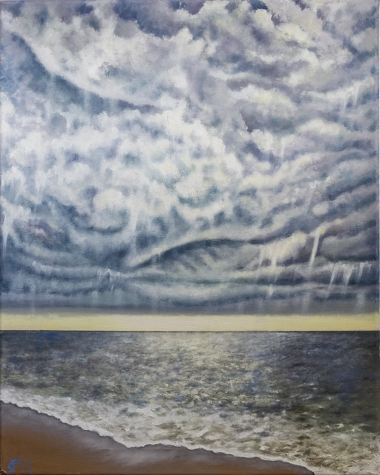 Oljemålning Marina N.3 av Eduardo Bava