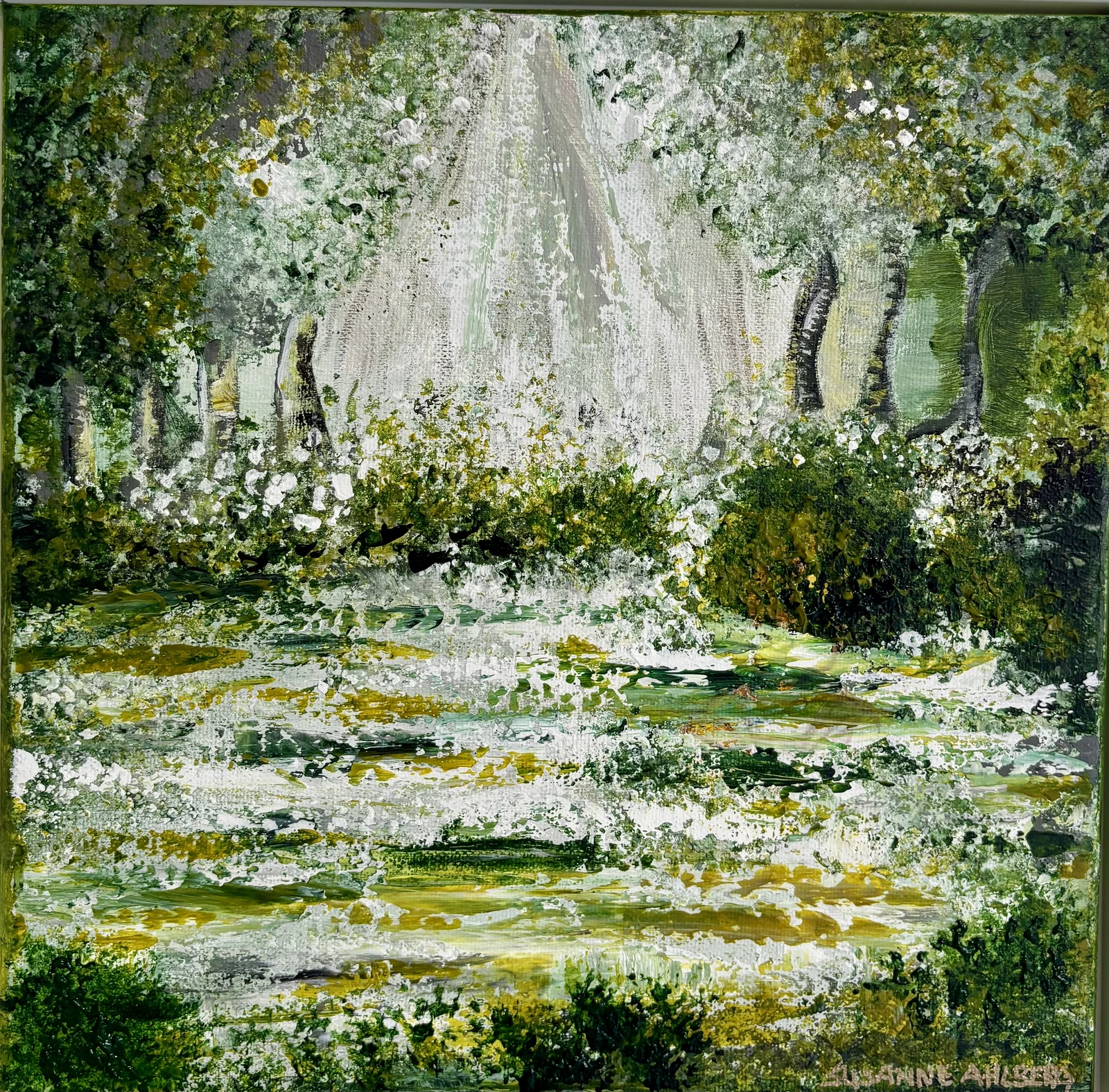 Akrylmålning Whispering light av Susanne Ahlberg