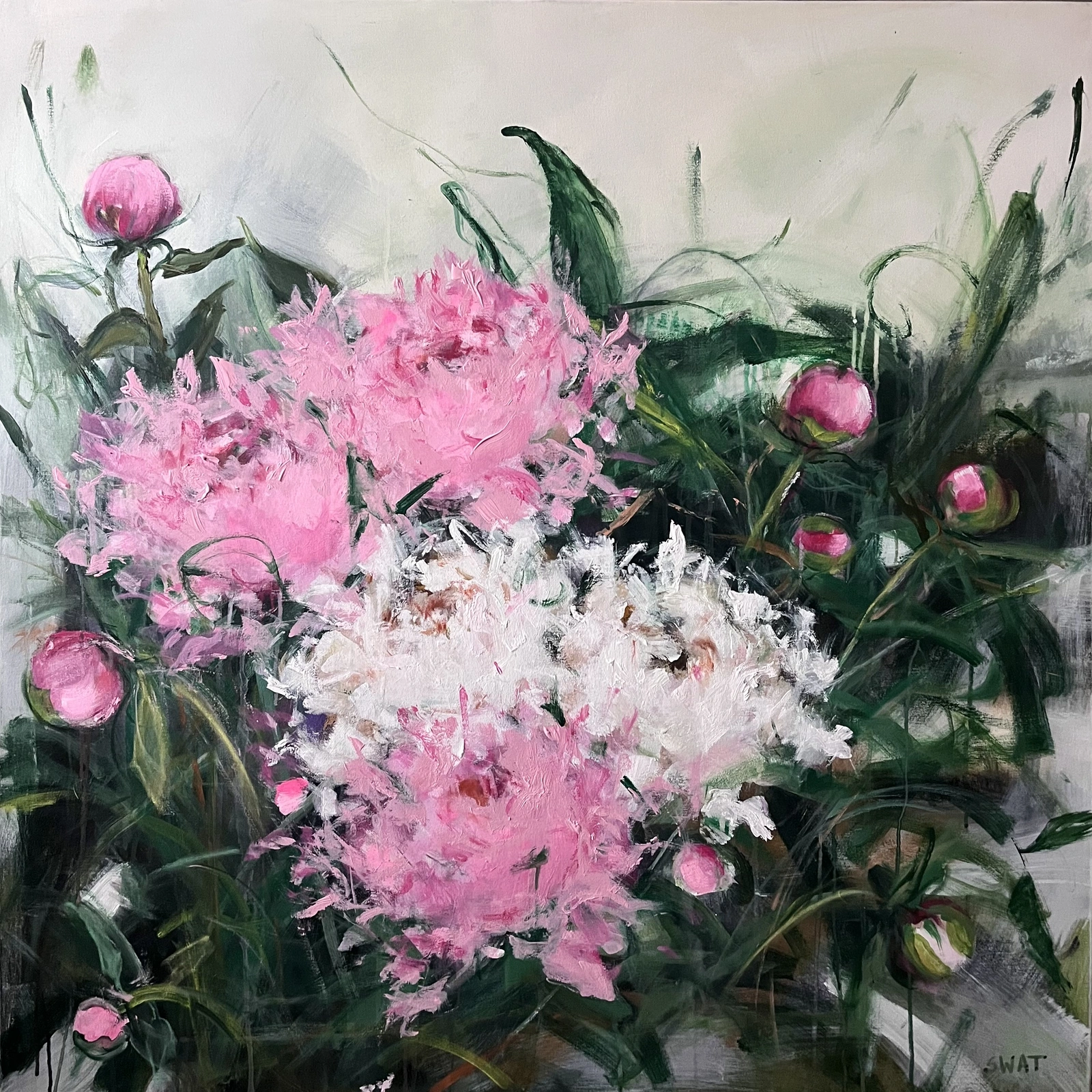 Akrylmålning Blommor av Ilona Swat