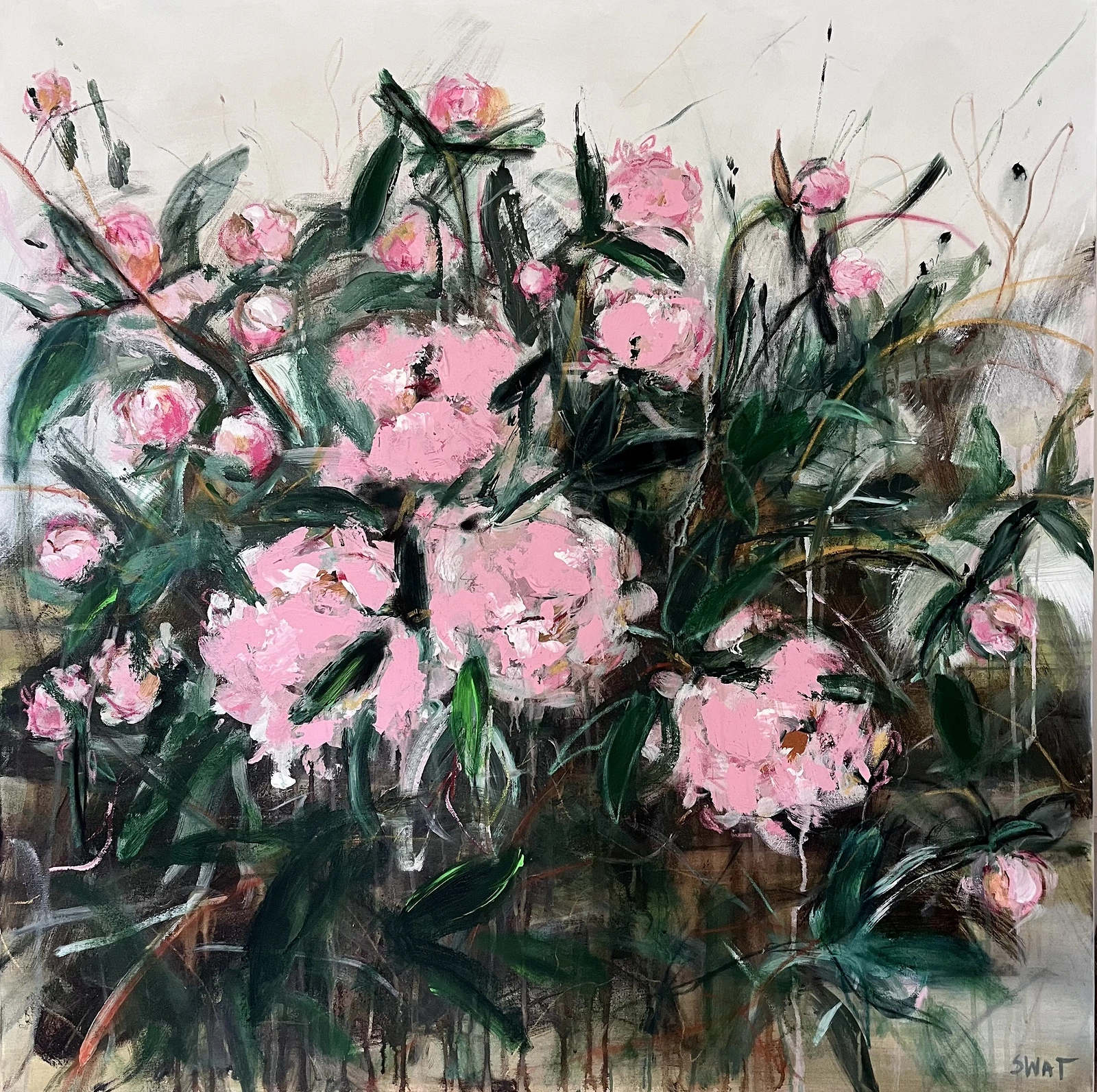 Akrylmålning Blommor av Ilona Swat