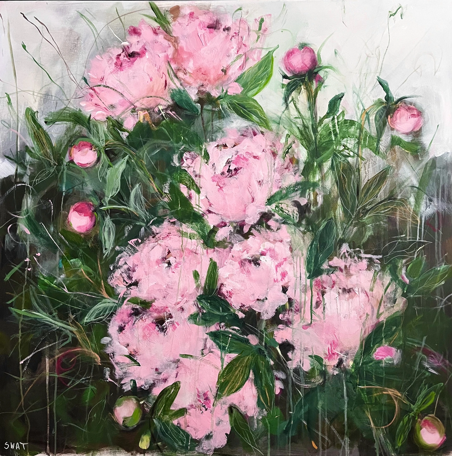 Akrylmålning Blommor av Ilona Swat