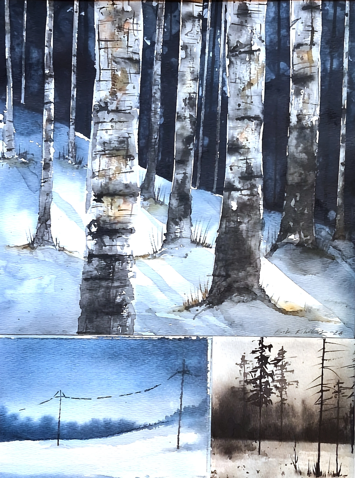 Akvarell Dalsland av Erik Kihlberg