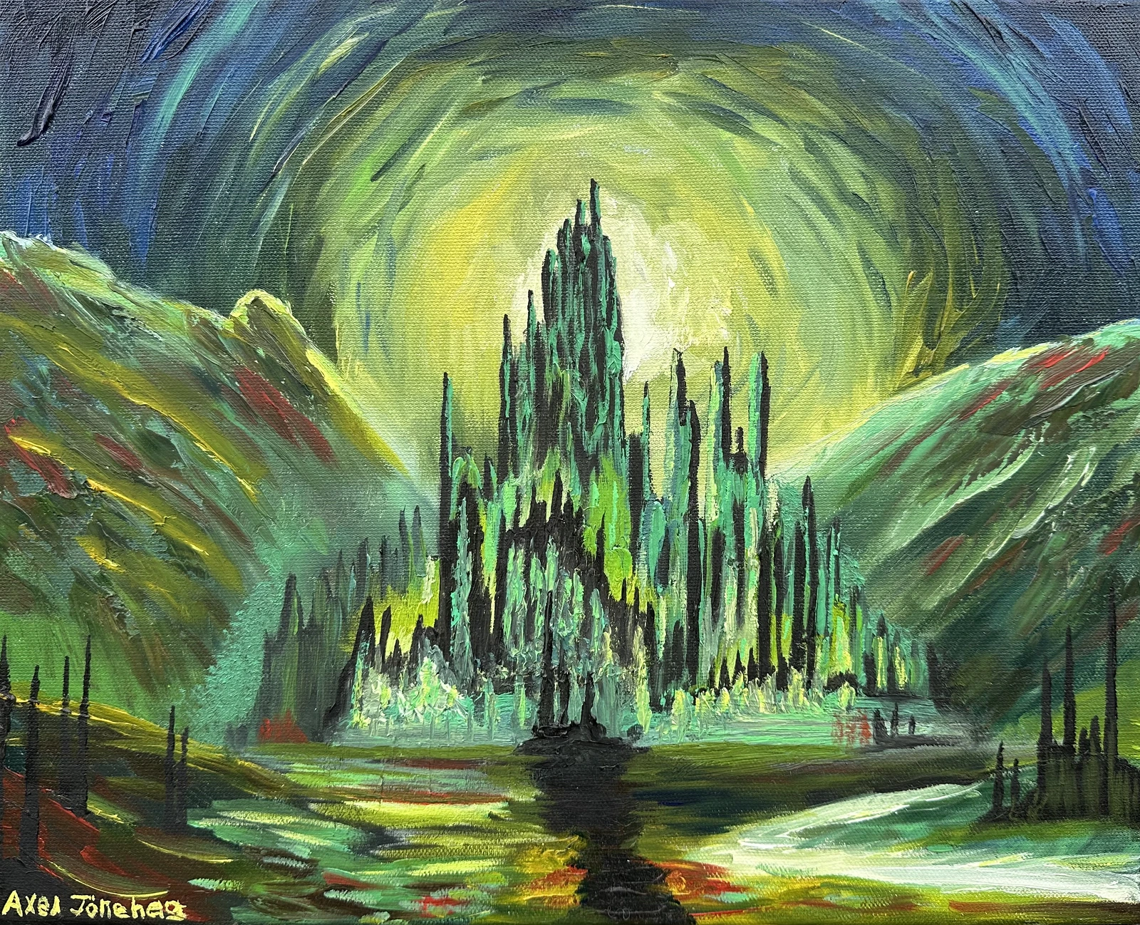 Oljemålning Minas Morgul av Axel Jönehag