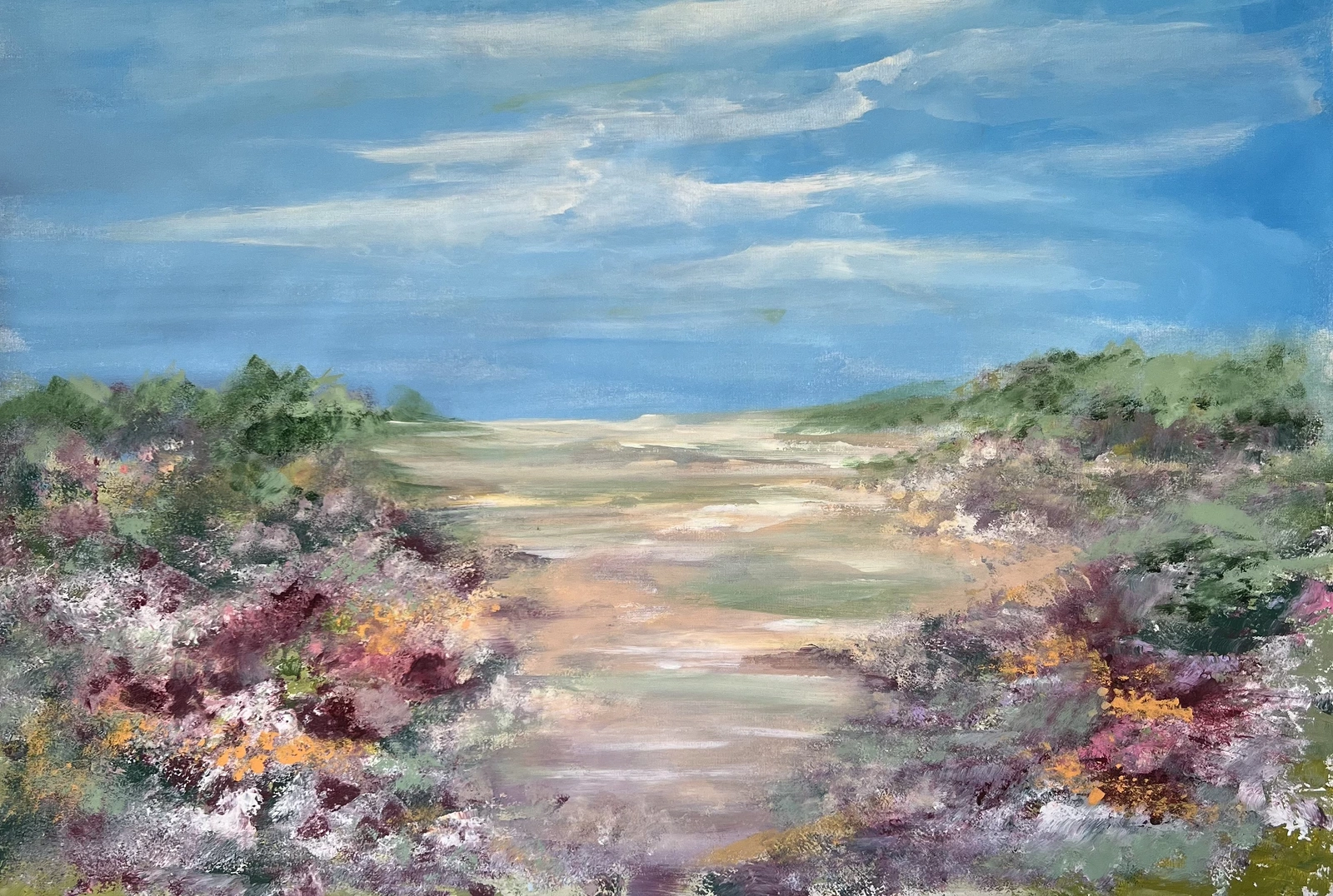 Akrylmålning Where the summer stays av Anne-lee Andersson